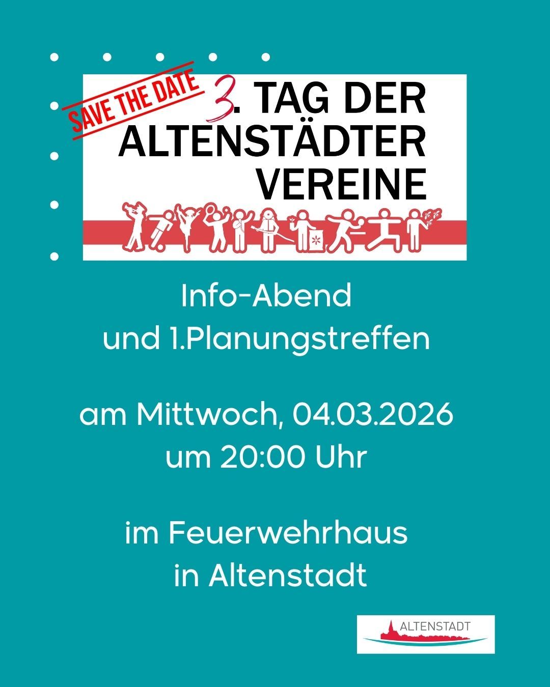 Wohnung zu vermieten - Tag der Vereine - Einladung Infoabend Wohnung zu vermieten - Tag der Vereine - Einladung Infoabend