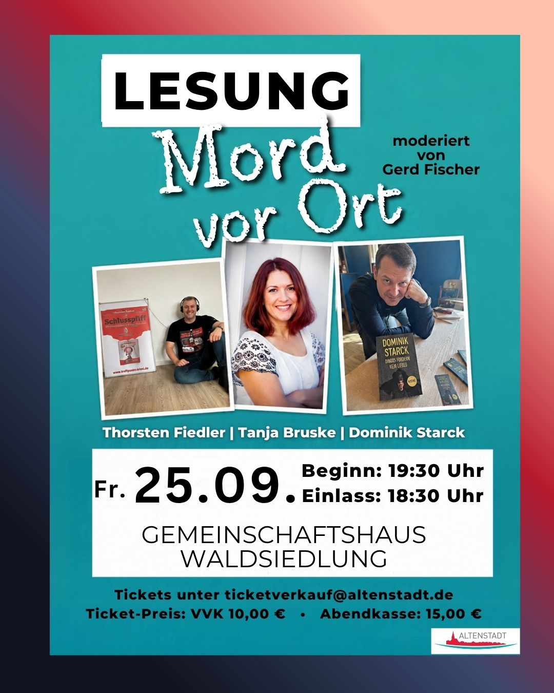 Plakat Lesung "Mord vor Ort" 25.09.2026 Plakat Lesung "Mord vor Ort" 25.09.2026