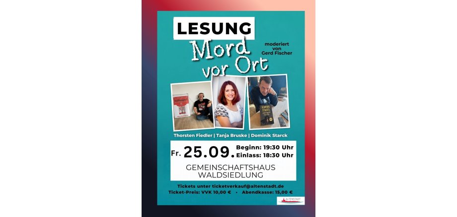Plakat Lesung "Mord vor Ort" 25.09.2026 Plakat Lesung "Mord vor Ort" 25.09.2026